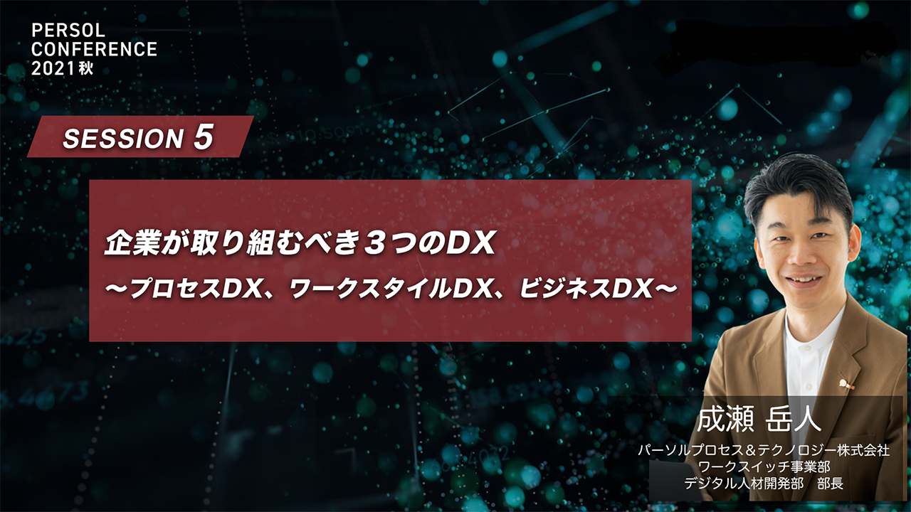 企業が取り組むべき３つのDX －プロセスDX、ワークスタイルDX、ビジネスDX－