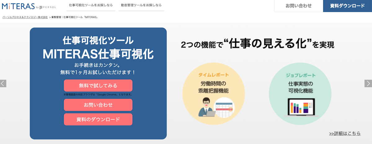 労務管理｜労務の適正化/仕事可視化ツール「MITERAS（ミテラス）仕事可視化」