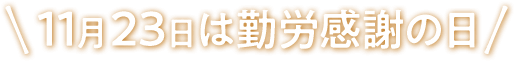 11月23日は勤労感謝の日